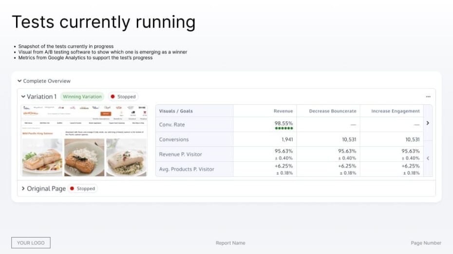 How To Present Shopify Metrics In An A/B Test Report