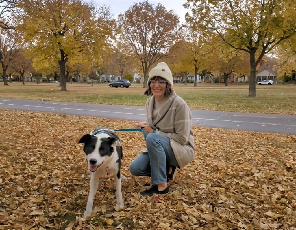 Krista with her furry friend